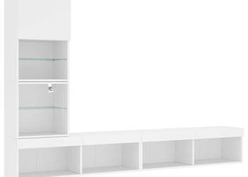 4-cz. zestaw mebli TV z LED biały materiał drewnopochodny WM-3216640