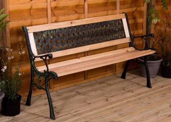 Home Discount Ogrodowa ławka ogrodowa Vida w stylu krzyżowym 3-osobowa