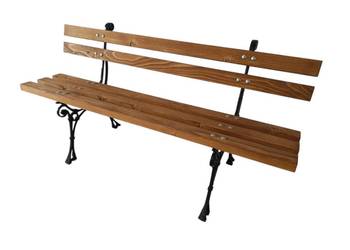 Ławka klasyczna 150 cm - aluminiowe nogi, proste siedzisko, świerk