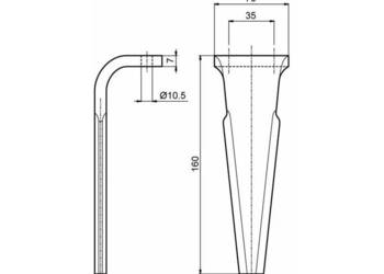 Nóż do brony aktywnej L:160mm R2 65977
