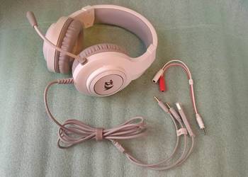 Słuchawki przewodowe z mikrofonem Redragon Hylas H260 RGB, kolor biały.