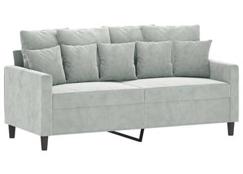 Sofa 2-osobowa jasnoszara 140 cm tapicerowana aksamitem WM-359303