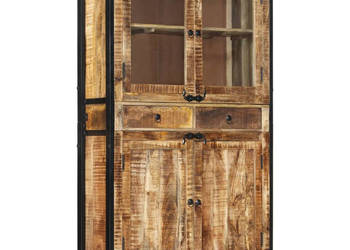 Kredens 100x40x175 cm surowe drewno mango WM-351709