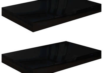 Półki ścienne 2 szt. czarne wysoki połysk 40x23x38 cm MDF WM-323764