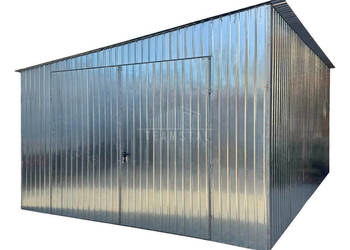 Garaż blaszany 4x5m - brama dwuskrzydłowa - ocynk - spad w bok TS1210