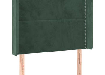 Zagłówek do łóżka z LED ciemnozielony 103x16x118/128cm aksamit WM-3123953
