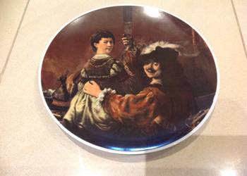 Talerz Porcelanowy REMBRANDT i SASKIA Sygnowany Dekoracja