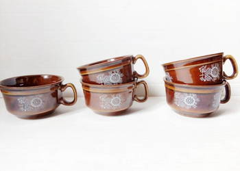 5 filiżanek Pruszków porcelit vintage PRL