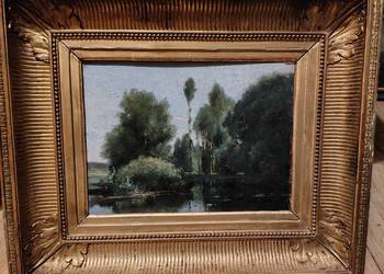 Stary obraz olejny antyk 19 wiek