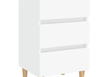 Szafka nocna z drewnianymi nóżkami biała 40x35x69 cm WM-805887