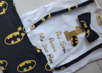 Komplet na roczek chłopca Batman pierwsze urodziny