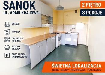 Sanok, ul. Armii Krajowej – 3 pokoje, 2. piętro, świetna lokalizacja!