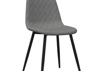 Krzesła stołowe 2 szt. jasnoszare aksamitne WM-325646