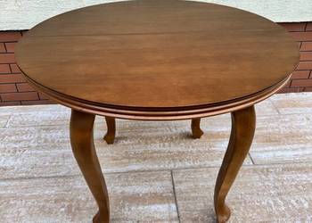 Stół okrągły rozkładany stylowy Ludwikowski stolik gięte nogi  Ludwik