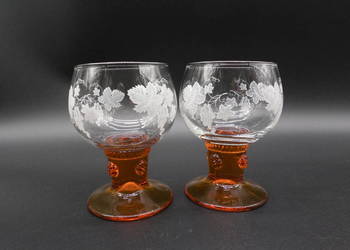 Kieliszki do wina 2szt. bursztynowa nóżka i podstawa