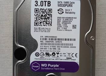 Dysk WD Purple 3TB SATA do monitoringu (dwie sztuki)