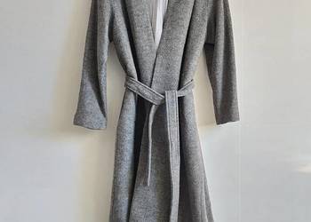 Nowy płaszcz H&M L 40 szary wełna wiskoza kaptur alternative