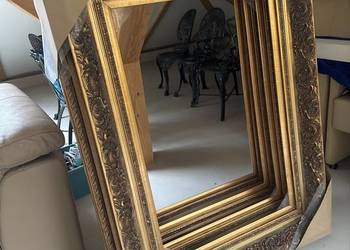 piekna gruba stara drewniana rama rzeźbiona 86/66 cm