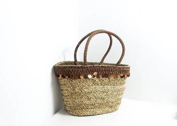 Przepiękna, Pleciona Torba Koszyk z Cekinami – Boho Chic