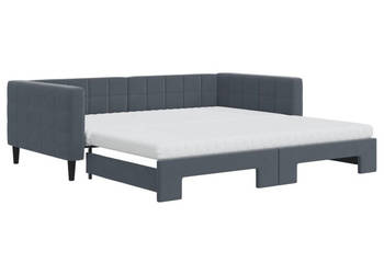 Sofa rozsuwana z materacami ciemnoszara aksamit 100x200 cm WM-3196723