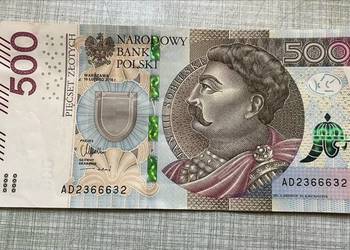 Banknot 500 zł RADAR ECHO wczesna seria AD
