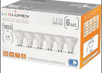 Żarówka LED LEDLUMEN GU10 9W 1055lm ciepła 6szt Promocja!