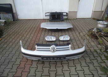 VW GOLF IV MASKA ZDERZAK GRILL PAS PRZEDNI CHŁODNICA LAMPA WENTYLATOR