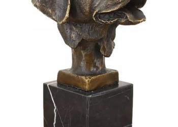 Głowa Pysk Psa - Labrador Golden Retriever - Figura Rzeźba z Brązu - Pies