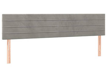 Zagłówek do łóżka z LED jasnoszary 160x5x78/88 cm aksamit WM-3121806