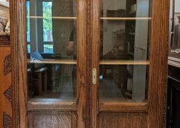 Piękna dębowa biblioteka,witryna secesyjna-sklep Dąbrowa Górnicza