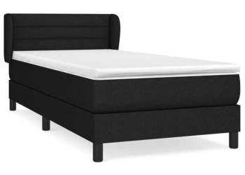 Łóżko z Materacem Kontynentalne Czarne Do Sypialni 80x200 cm WM-3126279
