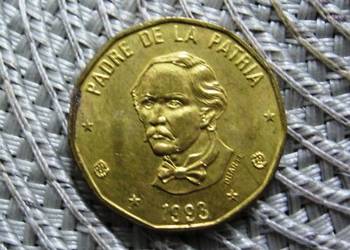 Dominikana 1 Peso 1993r - Napis DUARTE pod portretem
