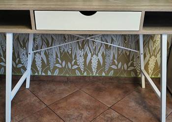 Biurko ABBETVED 48x120 kolor jasny dąb/biały