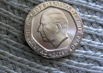 Gibraltar 20 Pensów 2023r - Karol III - Mennicza
