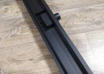 Odpływ prysznicowy liniowy czarny regulowana wysokosć z syfonem