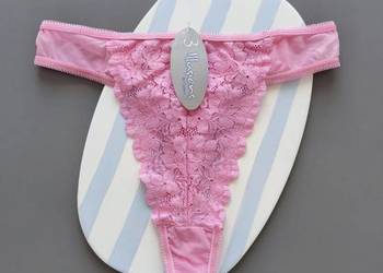 Różowe koronkowe stringi NOWE z metką ? 40/L | kwiatowa koronka