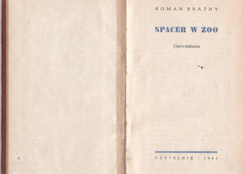 (02394) SPACER W ZOO (OPOWIADANIA) – ROMAN BRATNY