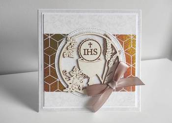 Kartka ręcznie robiona na Komunię świętą Kartka ręcznie robiona na Komunię świętą