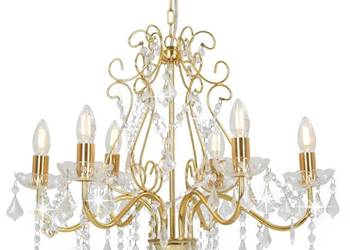 vidaXL Żyrandol z kryształowymi koralikami, złoty(SKU:281603)