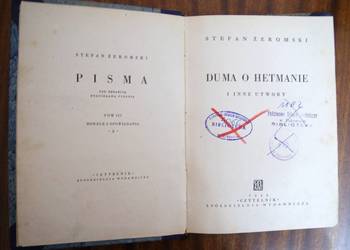 Stefan Żeromski - Duma o hetmanie - 1949