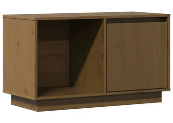 Szafka pod TV miodowy brąz 74x35x44 cm lite drewno sosnowe WM-814337