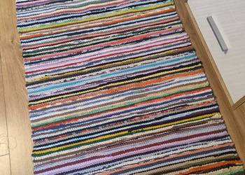 Nowy bawelniany dywanik szmaciak rękodzieło 152x74