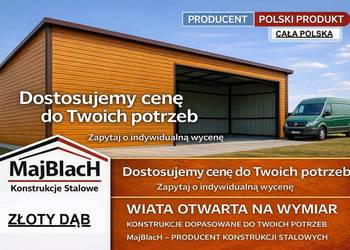 Garaż Blaszany Jednospadowy Drewnopodobny Złoty Dąb /WIATA – Maj-BlacH