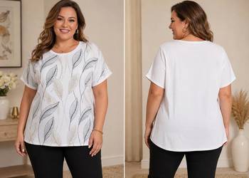 Bluzka damska Cekiny, koronki, kamienie glamour biust 124cm