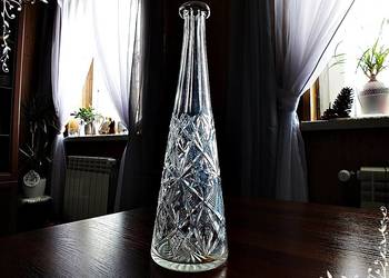 Wysoka kryształowa karafka Baccarat, wzór Lagny Francja 1920