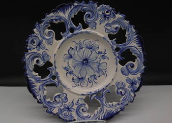 Ażurowy Talerz Ceramiczny Vestal Alcobaça Portugalia