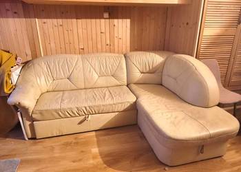 Narożnik skórzany z funkcją spania