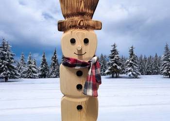 Bałwanek duży drewniany świąteczny 73cm