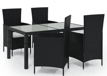 5-cz. zestaw mebli ogrodowych z poduszkami rattan PE czarny WM-3094827