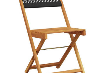 Składane krzesła ogrodowe 4 szt. czarne lite drewno akacjowe WM-3214601